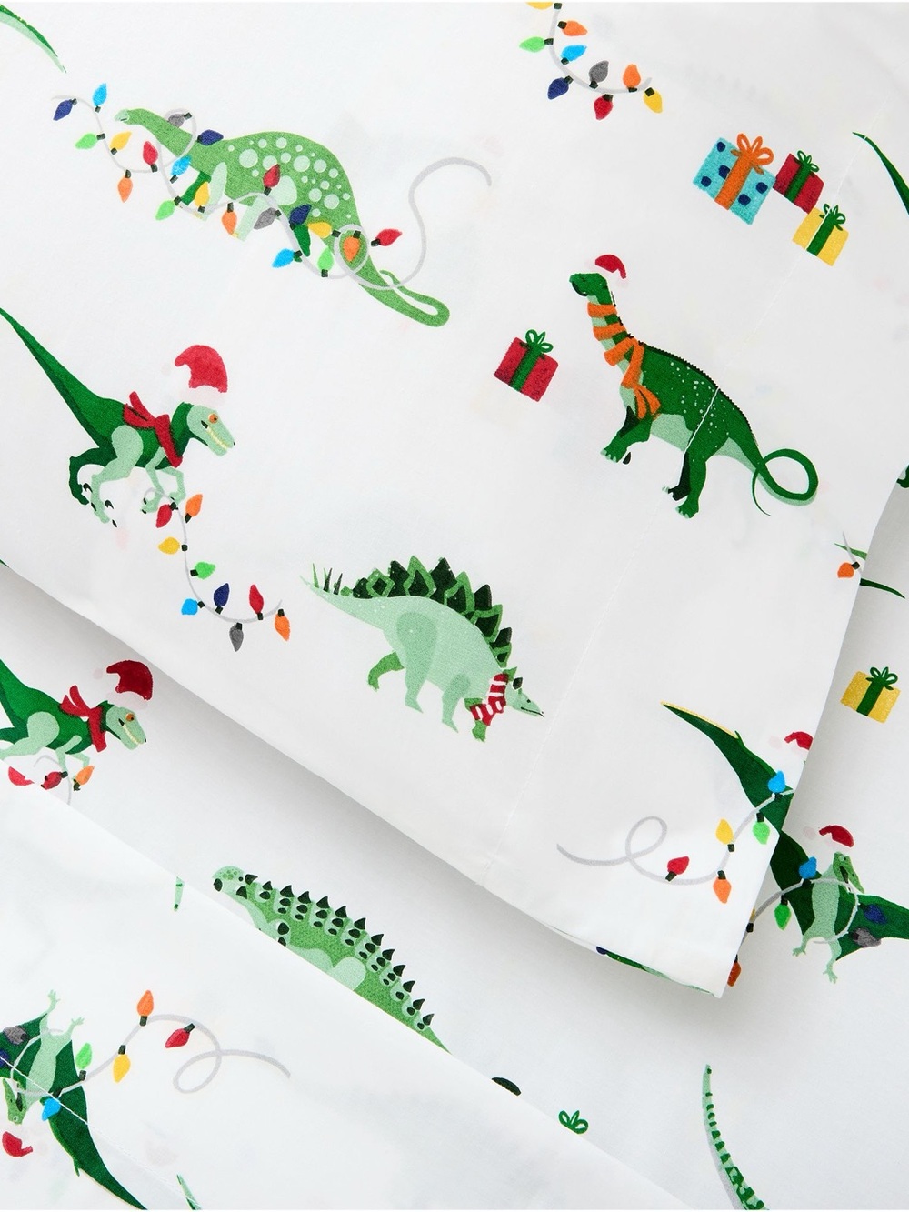Pottery Barn Kids | Glow-in-the-Dark Christmas Dino Sheet Set | Twin